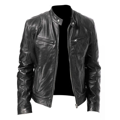 New Leather Jackets Man Bomber Motorcycle Biker Pu Leather Coat Spring Casual Loose Fit Faux Jacket Anti-wind Leather Coat Male