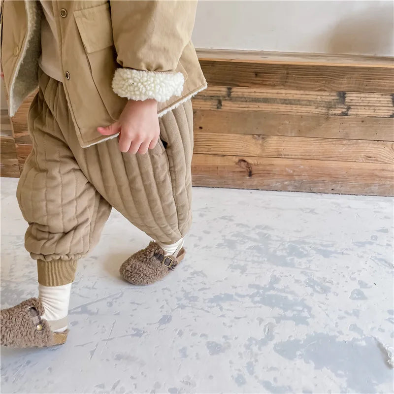 Children's Clothing From 2 To 7 Years Winter Kids Warm Cotton-Padded Trousers Baby Girls Thick Pants Toddler Boys Wear Clothes