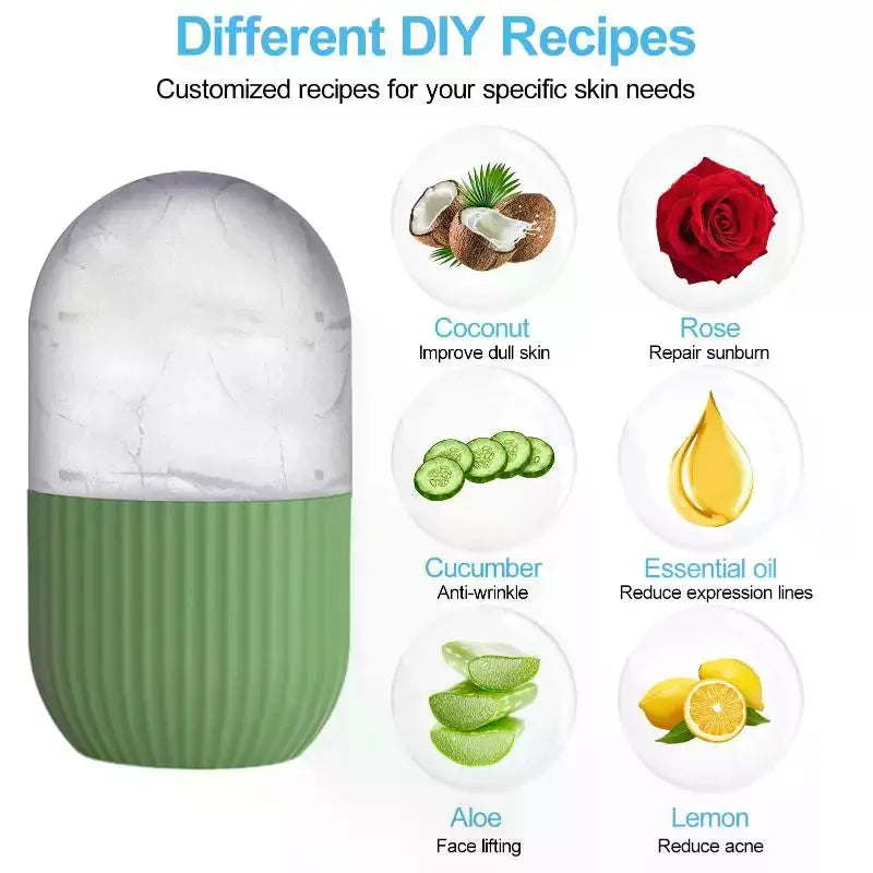 Ice Face Roller  Beauty Massage Silicone Ice Mold For Eye Puffiness Ice Facial Roller Shrink Pores Multifunctional Mold