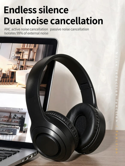 Wireless Over-Ear Bluetooth Headphones, Long-Lasting Battery Life, Foldable Design for Easy Storage, Low Latency for Gaming