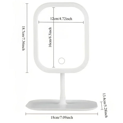 LED Makeup Mirror, Touch Control 3 Light Modes, Rechargeable Portable Vanity Mirror with Stand &amp; Foldable Design