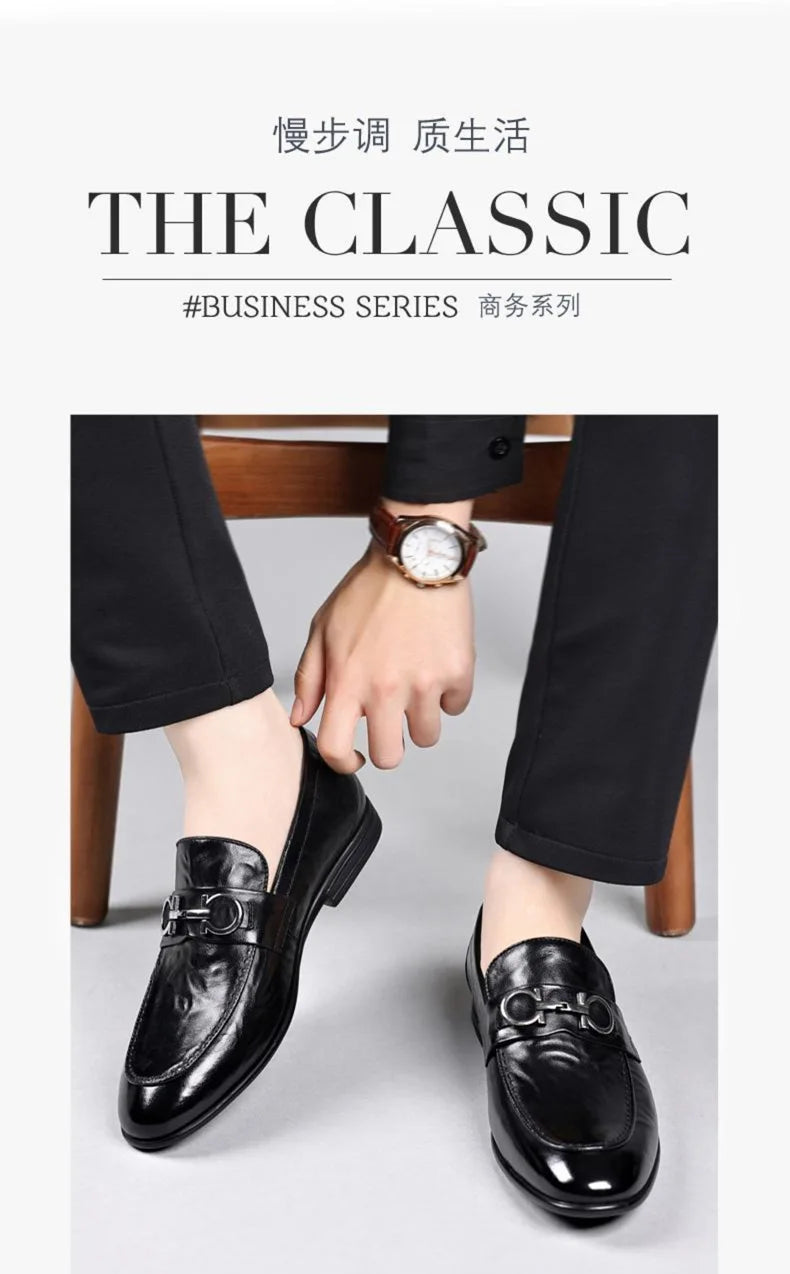 New Shoes for Men Leather Casual Shoes Fashion Business Leisure Dress Shoes Street Cool Loafers