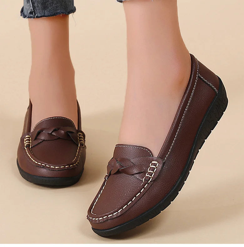 Woman Shoes 2025 New Soft Leather Flat Shoes Women&