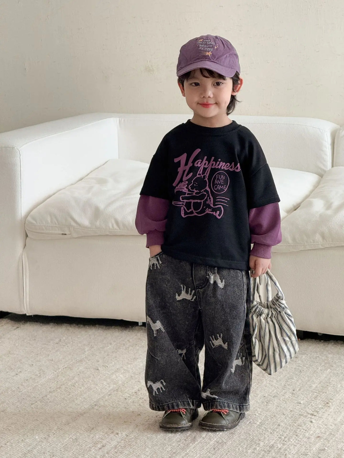 Children Clothe Skids Denim Pants Loose Boys Girls Autumn 2026 New Casual Fashionable Kids Loose Casual Wide-leg Pants