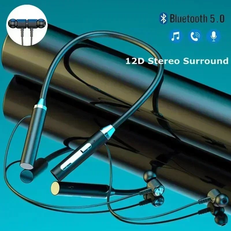 Wireless Headphones Bluetooth Neckband Magnetic Headphones Sports Running 5.3 Headphones with Microphone