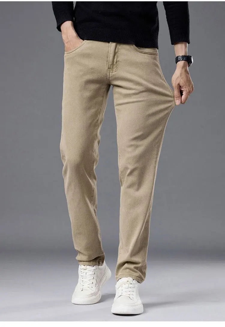 Slim Fit Straight Leg Jeans Men's Summer New Style High End Thin Denim Pants Versatile Casual Wear Breathable Wear Resistant