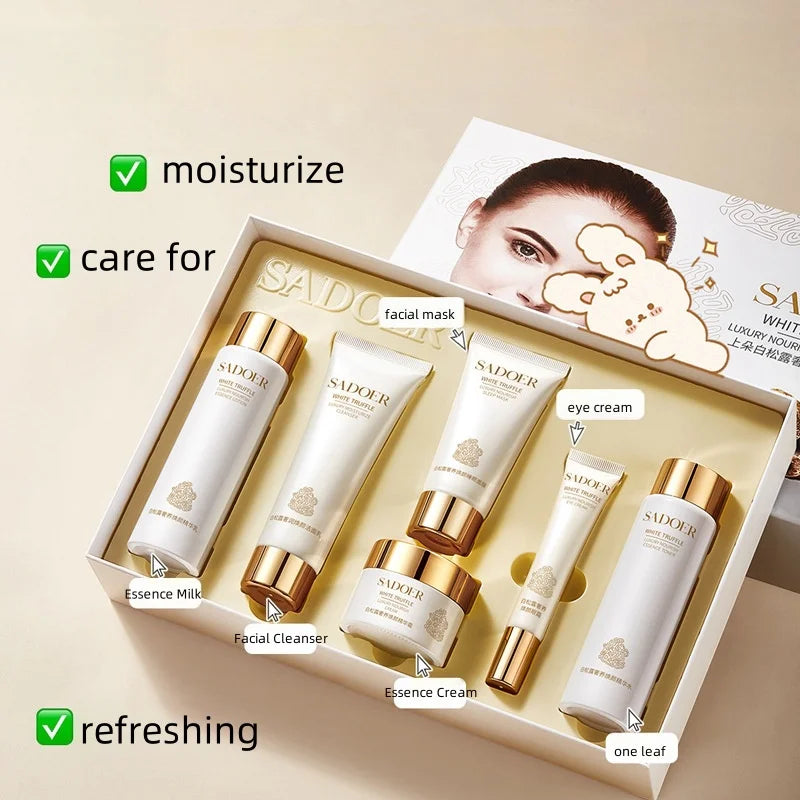 White Truffle Skin Care Six-Piece Set, Rich in Centella Asiatica Extract, Niacinamide and Other Skin-Friendly Ingredients, Paired with Various Beautifying and Moisturizing Ingredients to Replenish the Skin&
