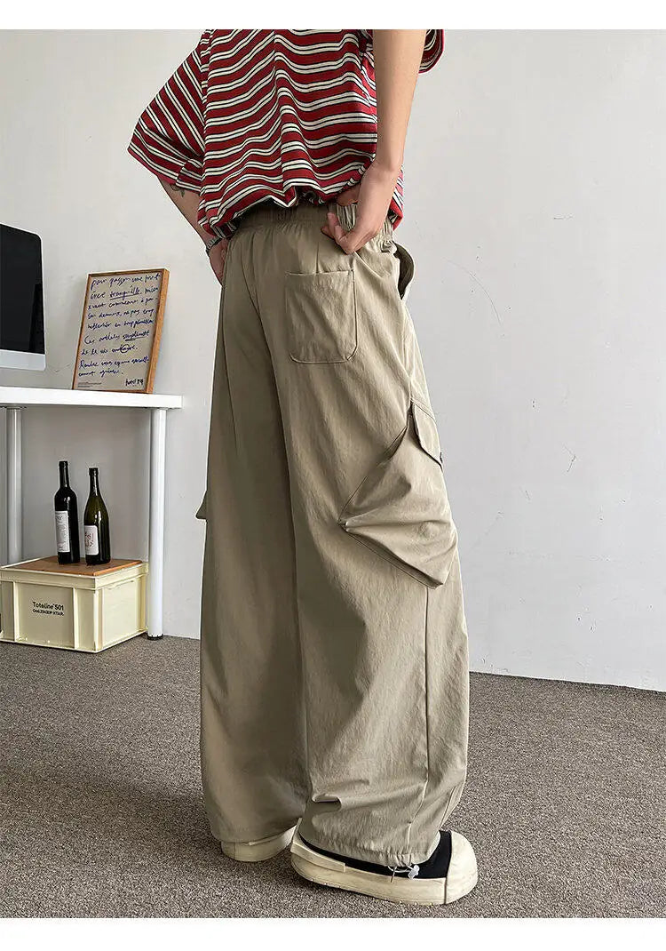 2026 Trendy Retro Wide-Leg Cargo Pants for Men- High Waist Utility Streetwear, Comfortable &amp; Stylish Casual Fashion Pants M-8XL