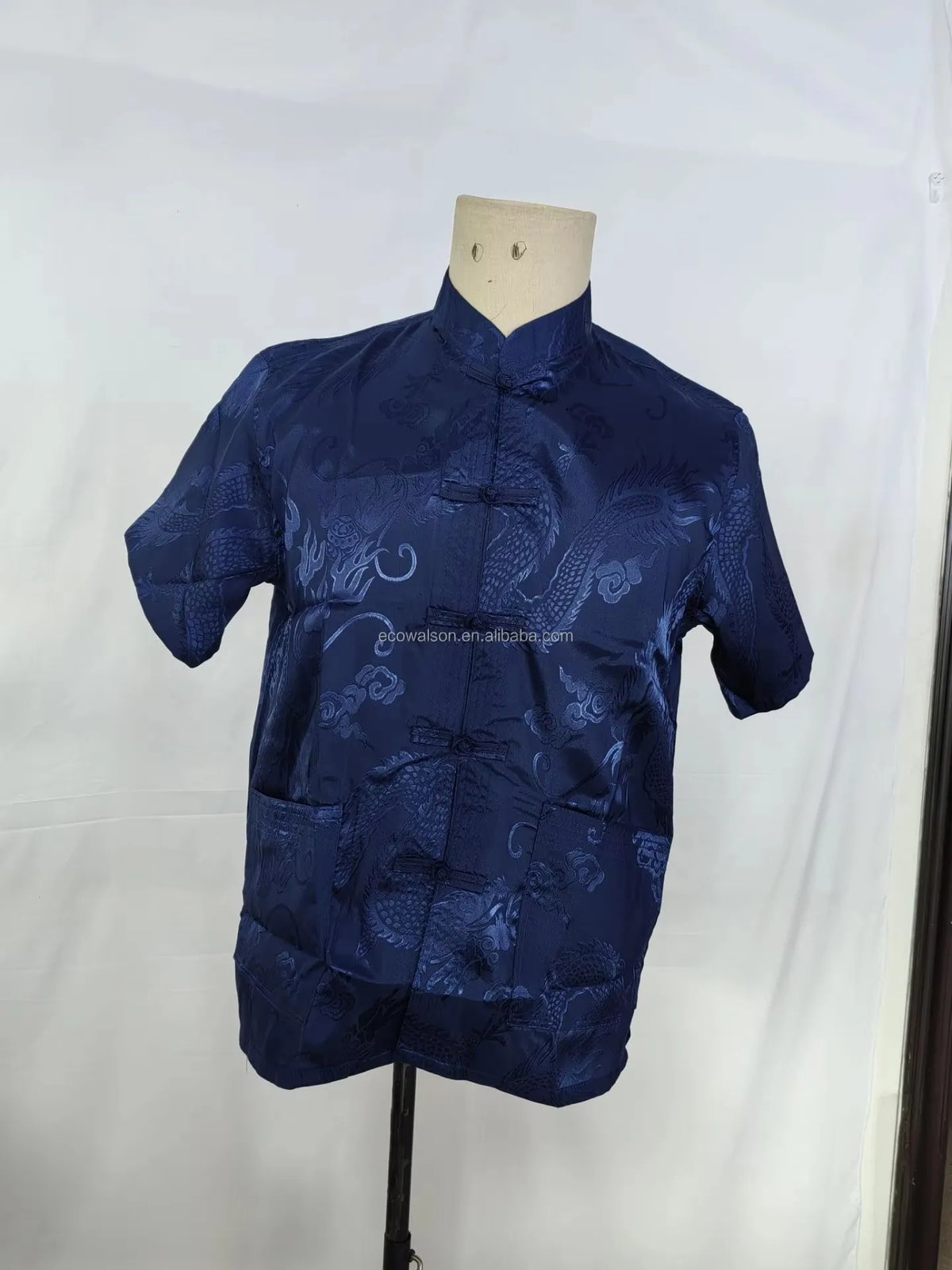 Traditional Chinese Clothing for Men Red Tang Suit Hanfu Short Sleeve Shirt Vintage Kung Fu China Tops Embroidery Clothes