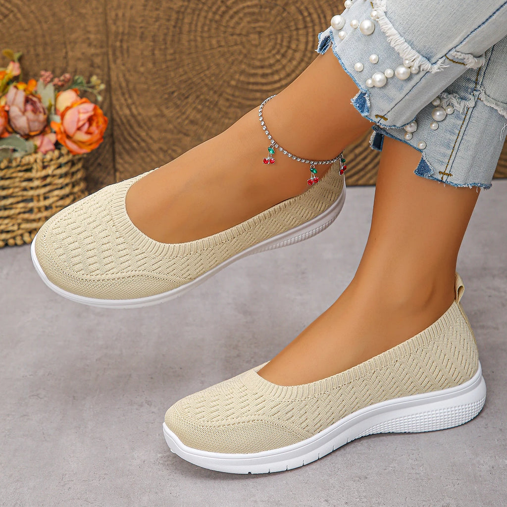 Women's Shoes 2026 Women's Round Toe Flat Shoes Soft-soled Breathable Lightweight Net Shoes Sports Walking Shoes Women 522
