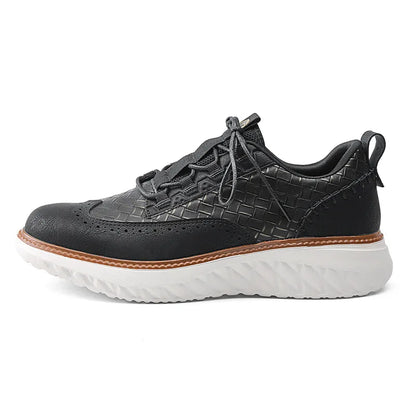 New Shoes for Men Leather Casual Shoes Fashion Breathable Brogues Sport Shoes Street Cool Chunky Sneakers