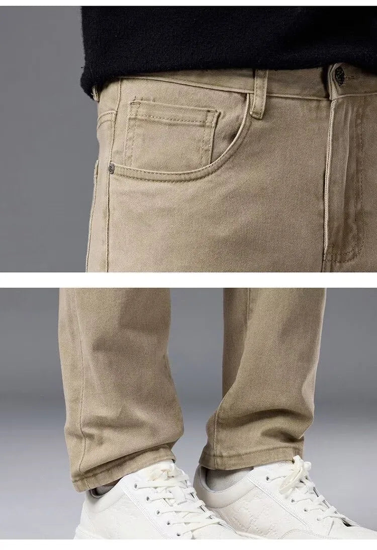 Slim Fit Straight Leg Jeans Men's Summer New Style High End Thin Denim Pants Versatile Casual Wear Breathable Wear Resistant
