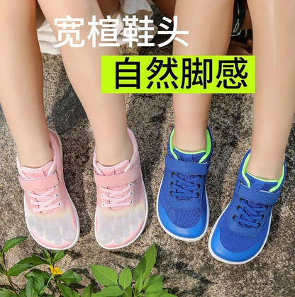 Kids Wide Barefoot Shoes Minimalist Boys Girls Sneakers Lightweight Non Slip Children Walking Shoes Casual Skate Flat