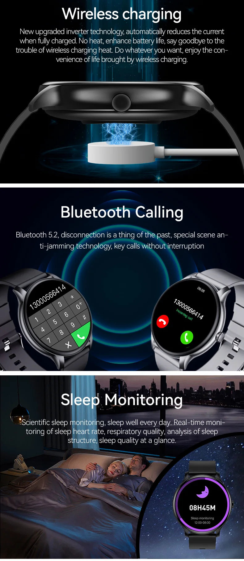 2026 New Smartwatch For Men Android IOS Phone 1.52" Screen Bluetooth Call Blood Oxygen Pressure Monitoring Smart Watch Women