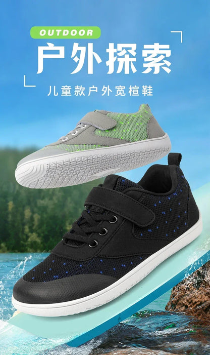 Kids Wide Barefoot Shoes Minimalist Boys Girls Sneakers Lightweight Non Slip Children Walking Shoes Casual Skate Flat