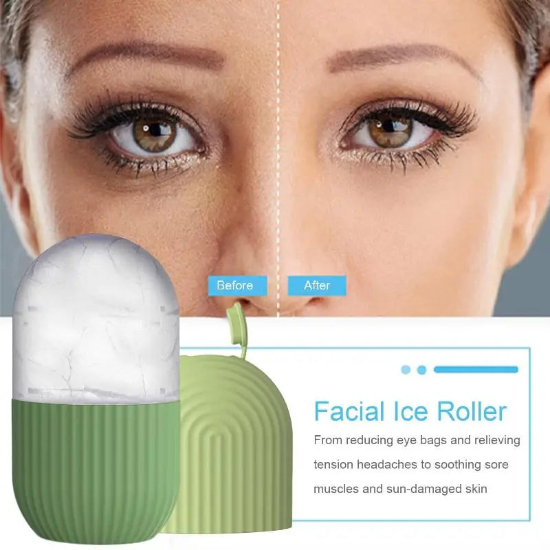Ice Face Roller  Beauty Massage Silicone Ice Mold For Eye Puffiness Ice Facial Roller Shrink Pores Multifunctional Mold
