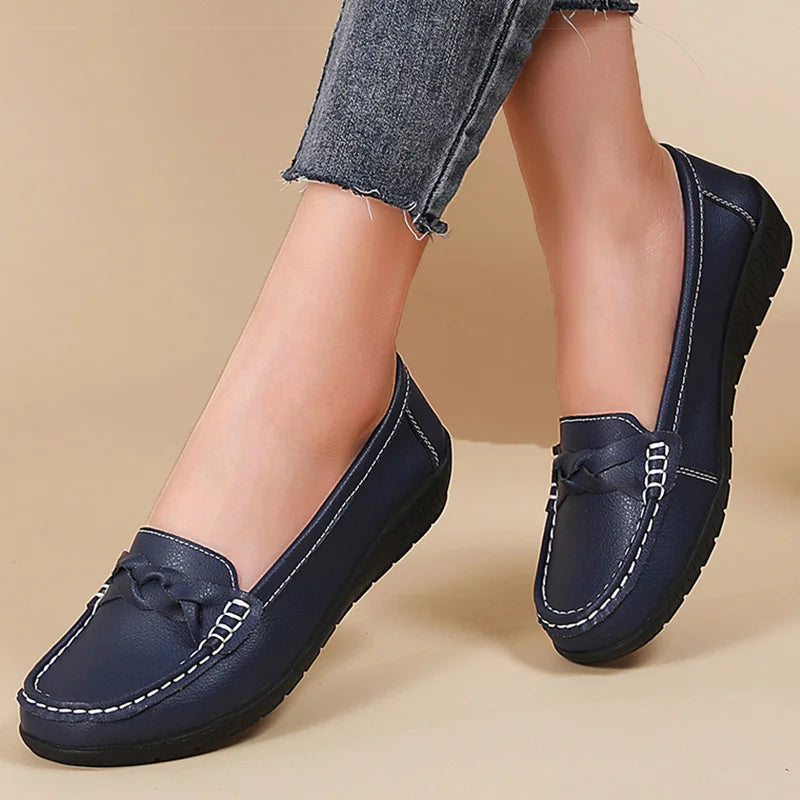 Woman Shoes 2025 New Soft Leather Flat Shoes Women&