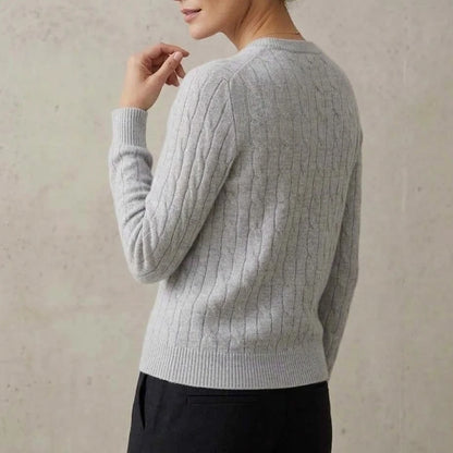 Women Cable Knit Sweater Crewneck Long Sleeve Pullover Autumn Soft Warm Knitted Jumper Fall Winter Casual Office Work Tops Coats