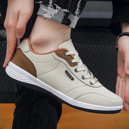 2025 Men Shoes Spring Autumn Waterproof Walking Sneakers Leisure Male Leather Sports Shoes Non-Slip Footwear Tennis for Men