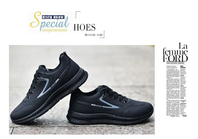 Men's Shoes for Autumn and Winter Are Waterproof, Versatile, Anti-Slip, Sports and Casual Shoes, and Men's Low-Top Running Shoes