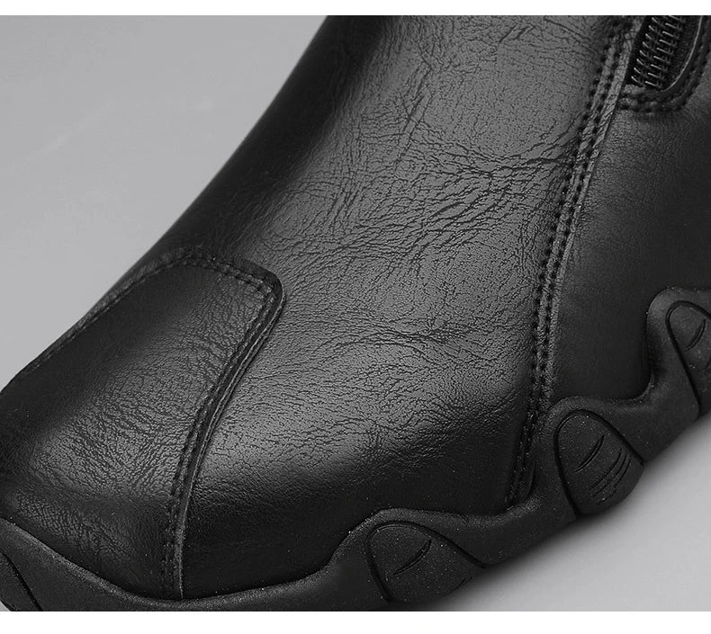 2024 New Casual Shoes for Men Luxury Round Toe Men Ankle Boots Light Slip on Walking Shoes Outdoor Comfor Men High Top Sneakers