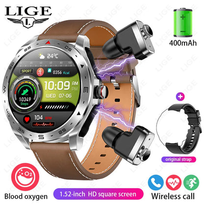 New T95 Smart Watch TWS 2-in-1 Bluetooth Headset Earphones with Built-in Speaker HIFI 9D Sound Quality Health Sports Monitoring