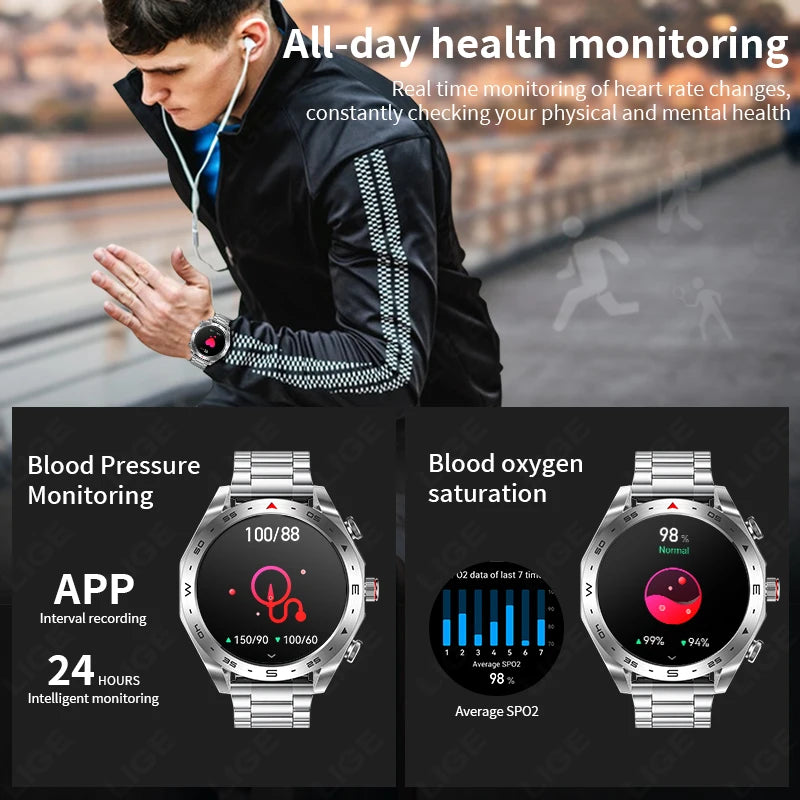 New T95 Smart Watch TWS 2-in-1 Bluetooth Headset Earphones with Built-in Speaker HIFI 9D Sound Quality Health Sports Monitoring