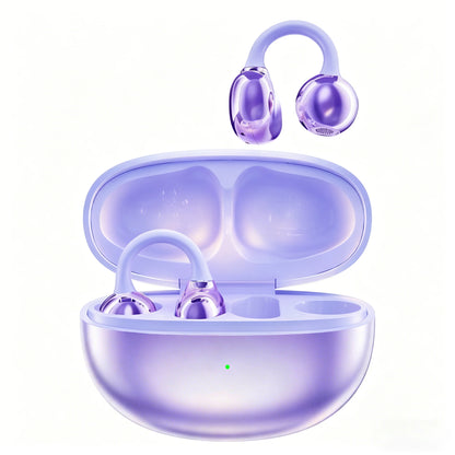 Bluetooth 5.3 Open Air Conduction Clip On Ear Headphones, True Wireless, Lightweight All Day Wear Sports Earphones, Pure Sound
