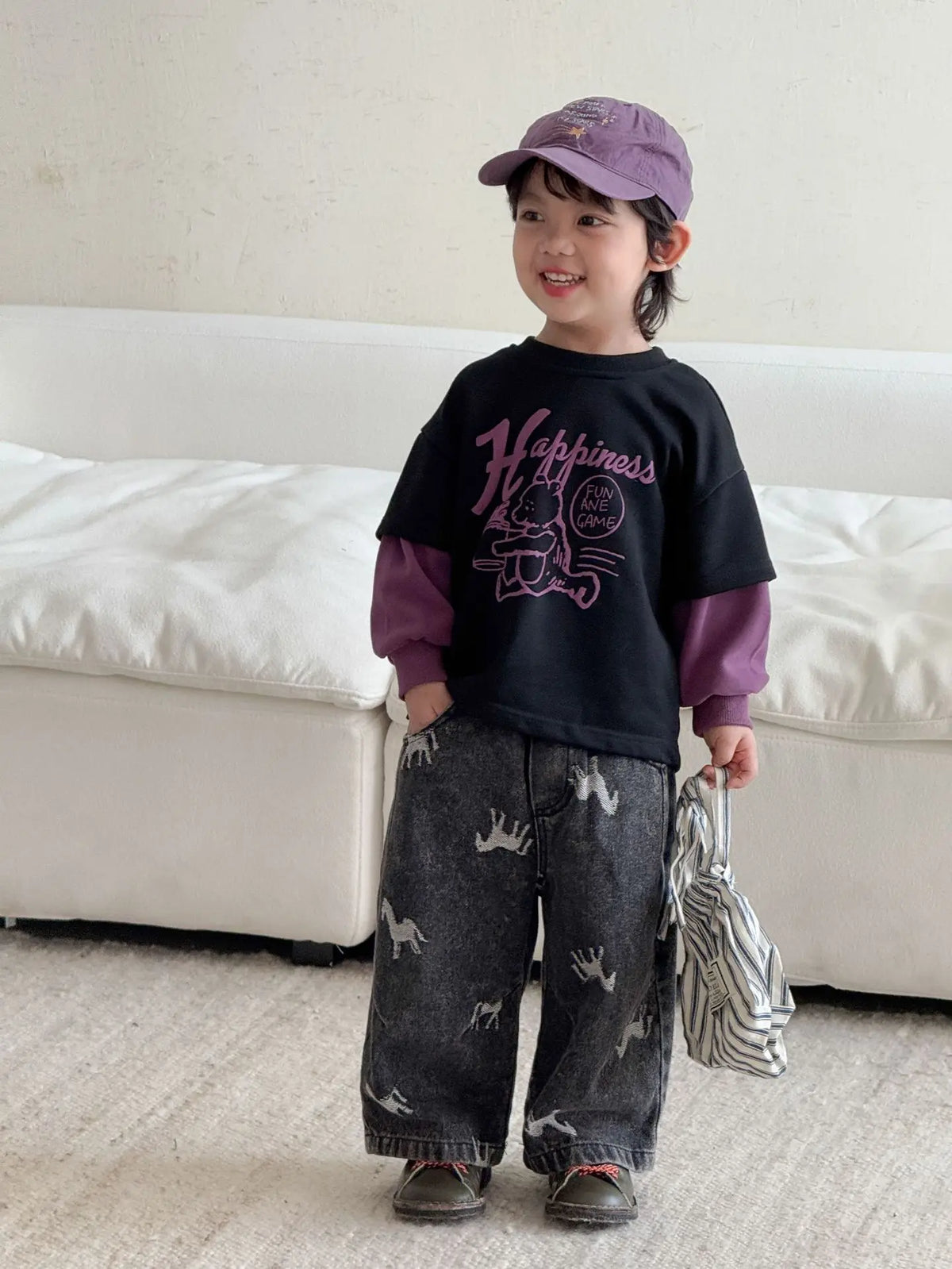Children Clothe Skids Denim Pants Loose Boys Girls Autumn 2026 New Casual Fashionable Kids Loose Casual Wide-leg Pants