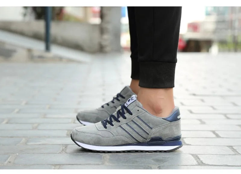 Sneakers for Men High Quality Suede Casual Shoes Luxury Tenis Shoes for Men Lace-up Flats Sport Running Shoes Кроссовки Мужские