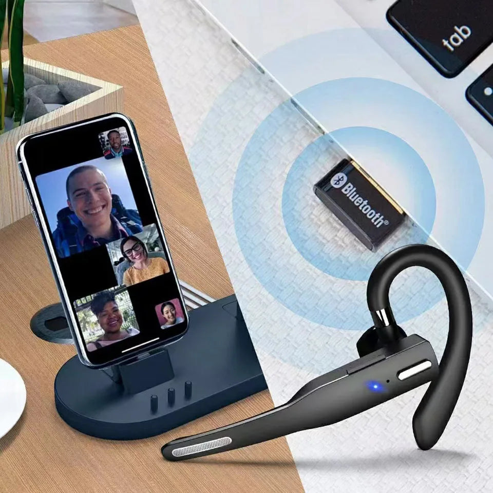 Wireless Bluetooth Headphones With Microphon Earphone ENC Noise Cancelling Handsfree Talking Headset Busines Auriculares Driving