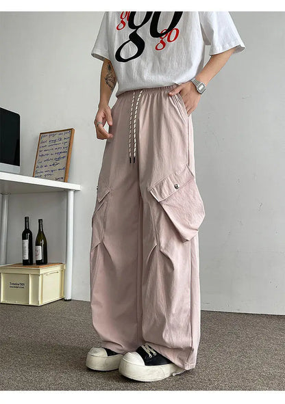 2026 Trendy Retro Wide-Leg Cargo Pants for Men- High Waist Utility Streetwear, Comfortable &amp; Stylish Casual Fashion Pants M-8XL
