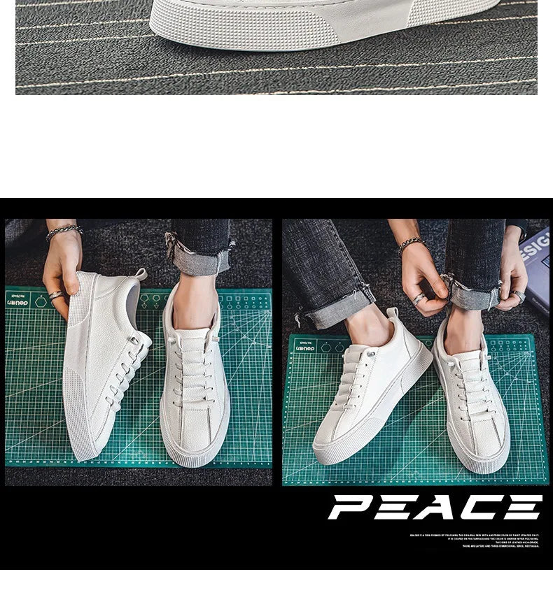 Sneakers for Men  Fashion Casual Lace Up Round Toe Flat White mens Running Sport Shoes Zapatillas Deportivas Hombre
