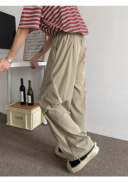 2026 Trendy Retro Wide-Leg Cargo Pants for Men- High Waist Utility Streetwear, Comfortable &amp; Stylish Casual Fashion Pants M-8XL