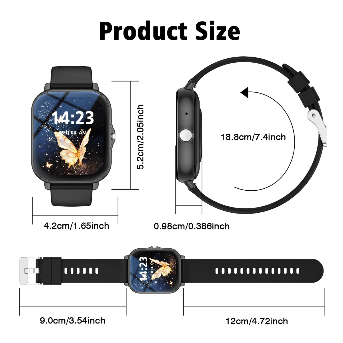 Smart Watch With Wireless Calling, Multi-Sport Modes, Message Reminders, Sports Watch For Iphone/Android