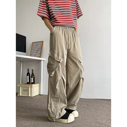 2026 Trendy Retro Wide-Leg Cargo Pants for Men- High Waist Utility Streetwear, Comfortable &amp; Stylish Casual Fashion Pants M-8XL