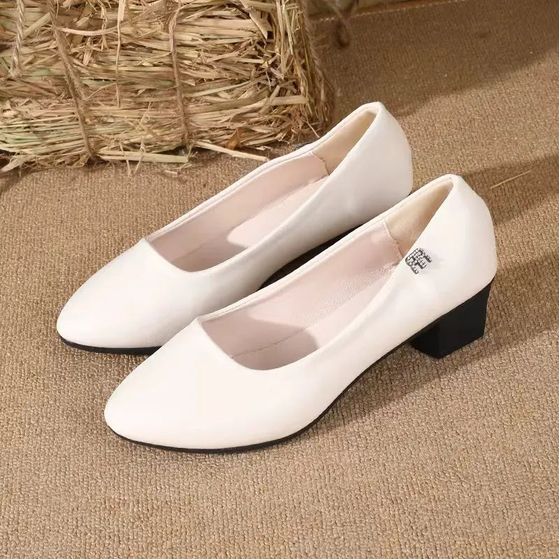 2025 New Women's Flats, Soft Sole Slip-On Pointed Toe Low Heel Work Shoes, Classic Comfortable Pumps for Office Commuting