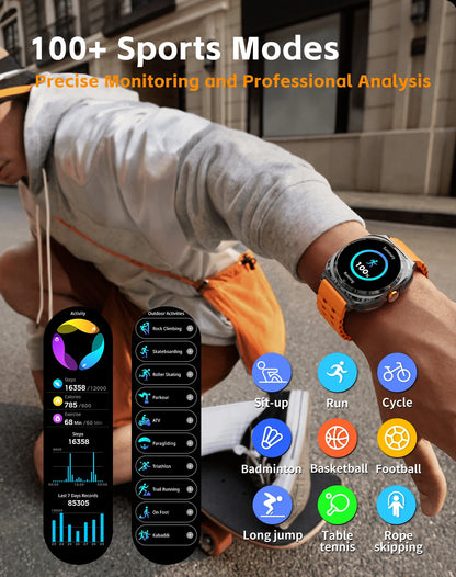 2026 New Watch Earphones 2-in-1 Smart Watch Health Monitoring Bluetooth Call 100+Sports Mode Outdoor Smart Watch Men and Women