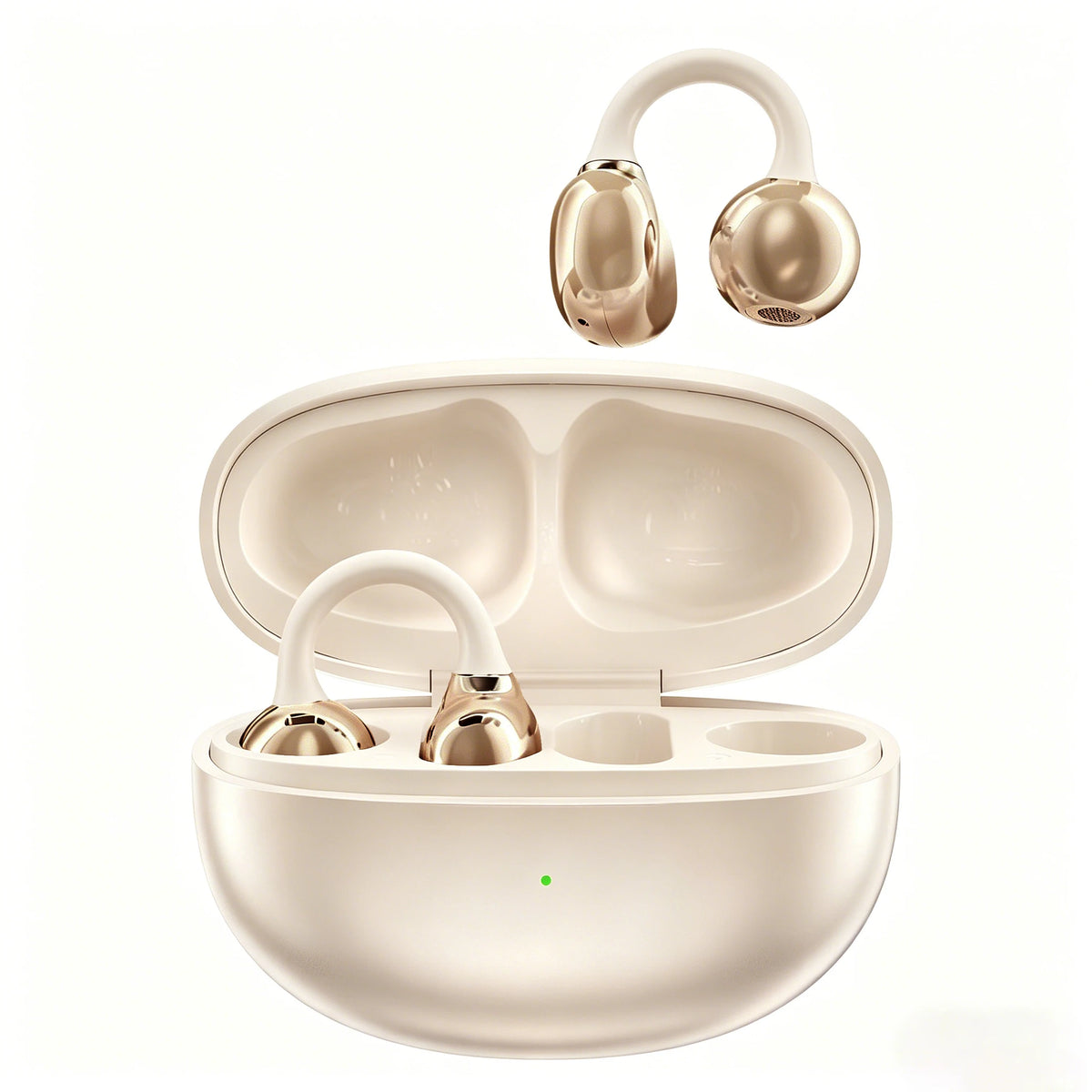 Bluetooth 5.3 Open Air Conduction Clip On Ear Headphones, True Wireless, Lightweight All Day Wear Sports Earphones, Pure Sound