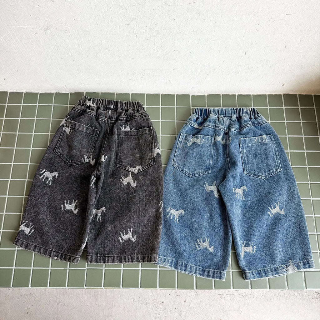Children Clothe Skids Denim Pants Loose Boys Girls Autumn 2026 New Casual Fashionable Kids Loose Casual Wide-leg Pants