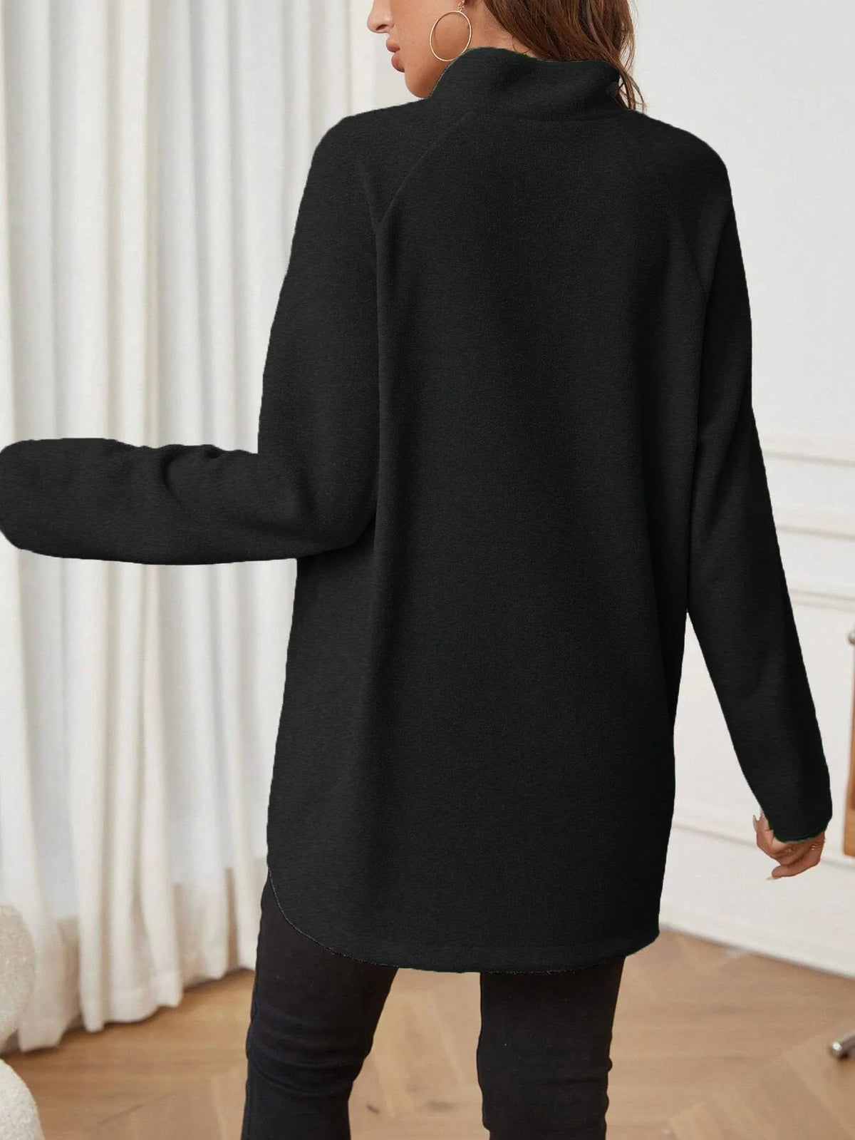 Maternity Clothes for Women Autumn Winter Pregnant Dresses Photoshoot Clothing Fashion Plain Zipper Loose Long-sleeved T-shirt