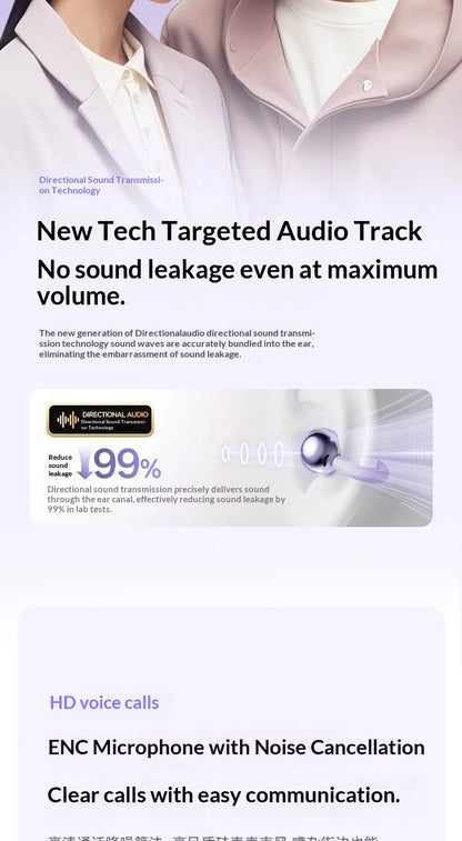 Wireless Clip-On Bluetooth Earbuds Premium HiFi Audio Sports Headphones Long Battery Life with Built-in Microphone