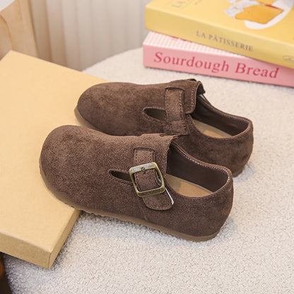 Kids Casual Shoes for Girls 2025 New Autumn Toddler Walking Shoes Soft Sole Solid Color Retro Simple School Outdoor Play age3-8