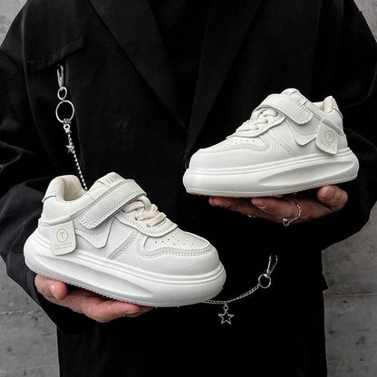 Kids Sports Shoes Spring Autumn Simple Black White Boys Girls Casual Sneakers Thick Sole School Causal Children Basketball Shoes