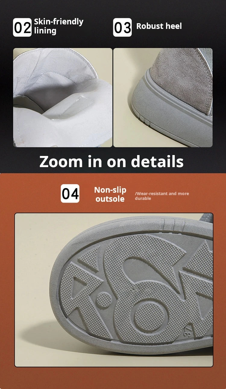Sports and Leisure Shoes for Women 2025 New Fashionable High Top Shoes Flat Bottomed Lightweight and Comfortable Work Boots
