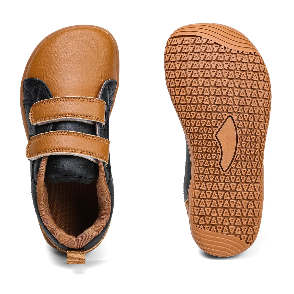 Kids Barefoot Shoes Boys Girls Wide Toe Minimalist Fashion Sneakers Lightweight Hook Loop Artificial Leather Walking Flats