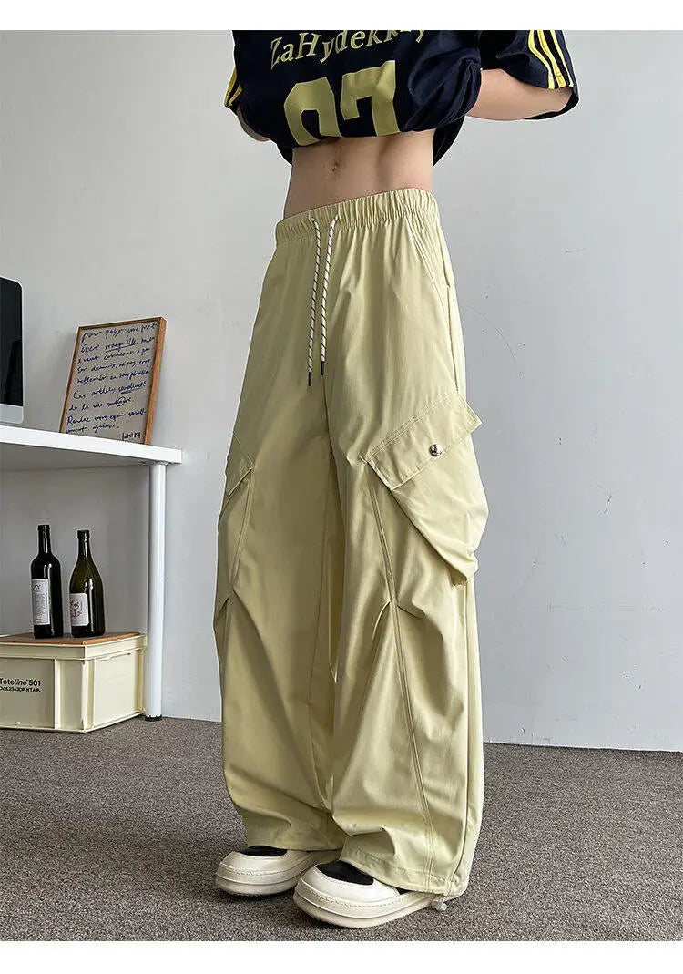 2026 Trendy Retro Wide-Leg Cargo Pants for Men- High Waist Utility Streetwear, Comfortable &amp; Stylish Casual Fashion Pants M-8XL