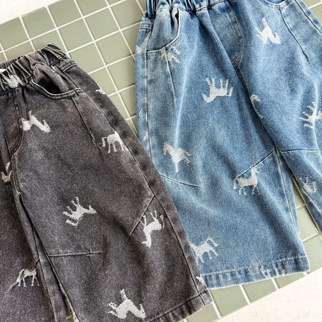 Children Clothe Skids Denim Pants Loose Boys Girls Autumn 2026 New Casual Fashionable Kids Loose Casual Wide-leg Pants