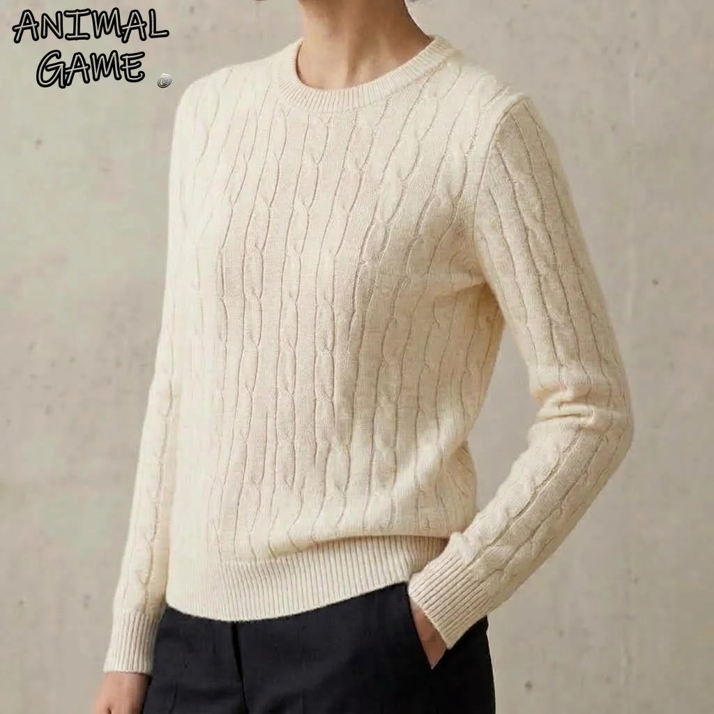 Women Cable Knit Sweater Crewneck Long Sleeve Pullover Autumn Soft Warm Knitted Jumper Fall Winter Casual Office Work Tops Coats