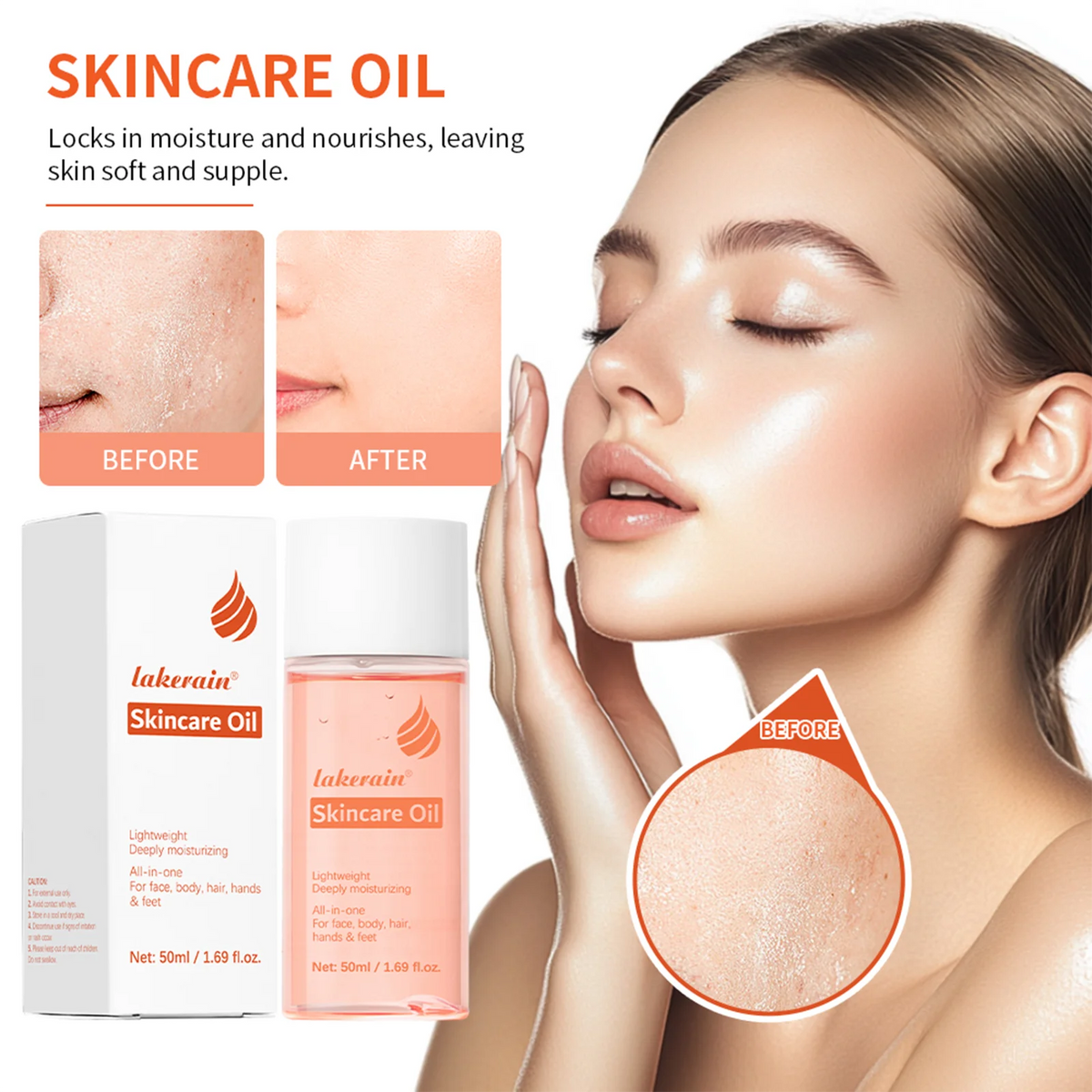 Bio Skincare Body Oil Face Body Moisturizer Vitamin A Vitamin E Exfoliate skin Improve Hair Health Fade Scars Exfoliate skin car